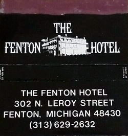 Fenton Hotel Tavern & Grille (The Vermont House) - Matchbook (newer photo)